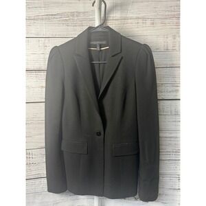 White House Black Market Womens‎ Black Puff Sleeve Blazer Jacket Size 2